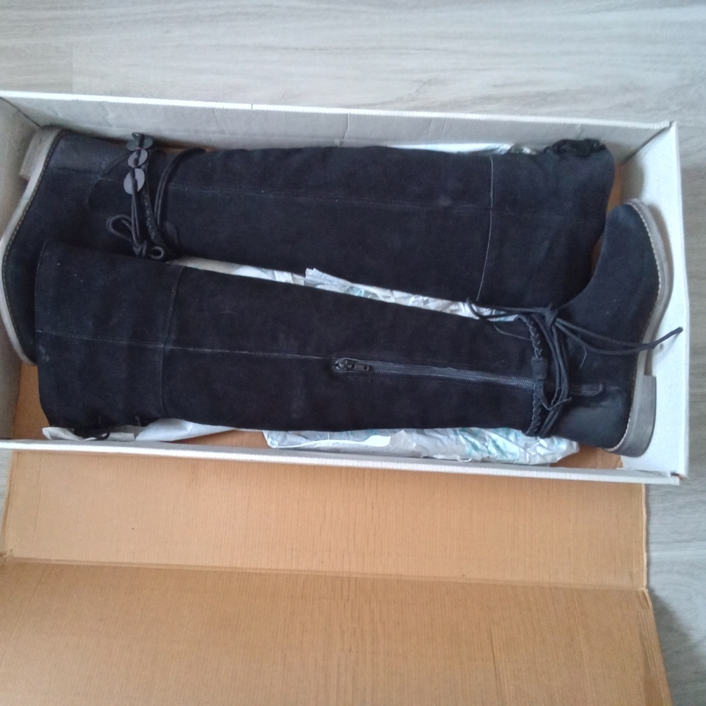 Musse & Cloud Over The Knee Black Elegant Black Boots